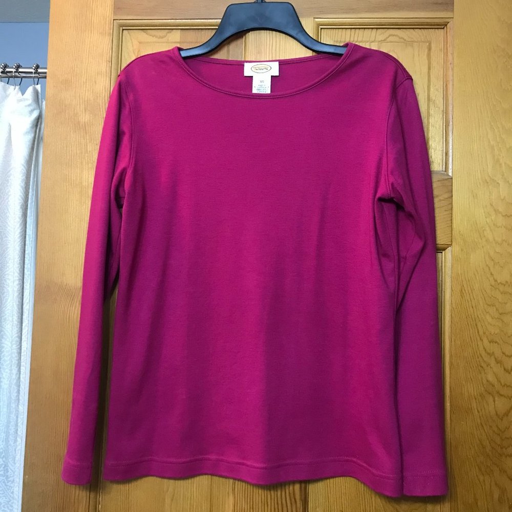 Talbots long sleeve raspberry Jersey XS